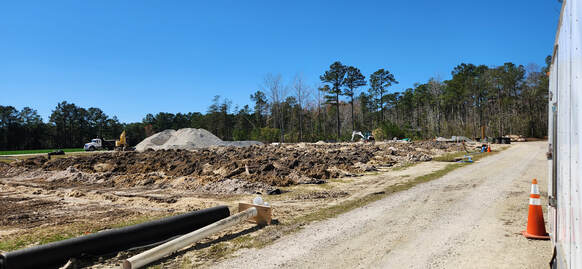 Picture of the drain field in progress.